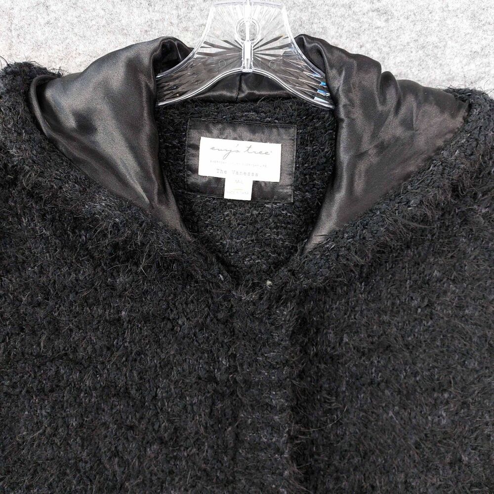 Evy’s Tree The Vanessa Hooded Fuzzy Knit Zip Cardigan M/L Mohair Blend Sweater - Picture 3 of 11